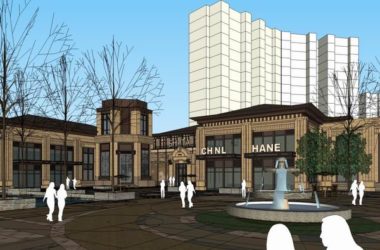 SketchUp Business Model: Multi-Story Commercial and Pedestrian Street in Classical Style-BIM WORLD