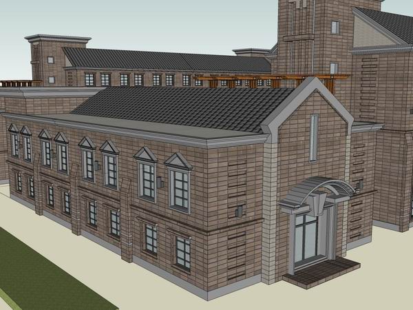 Classical Multi-Story Office Building SketchUp Model