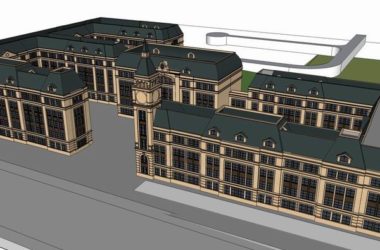 Multi-Story European-Style Primary and Secondary School Campus in Classical Architecture Design-BIM WORLD