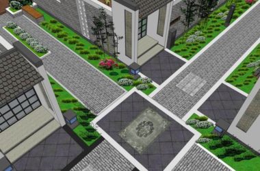 SketchUp Landscape Model: Multi-Story Residential Community with Modern Chinese Design-BIM WORLD