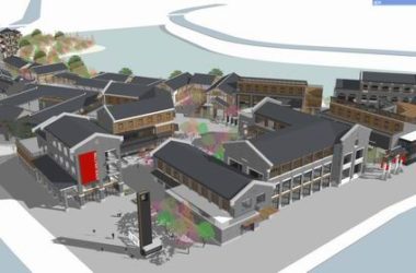 SketchUp Business Model: Multi-Story Commercial and Pedestrian Street in Modern Chinese Style-BIM WORLD
