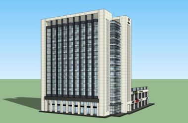 Modern High-Rise Office Building Model in SketchUp-BIM WORLD