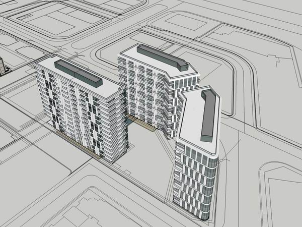 Modern High-Rise Apartment-Style Office Building in SketchUp