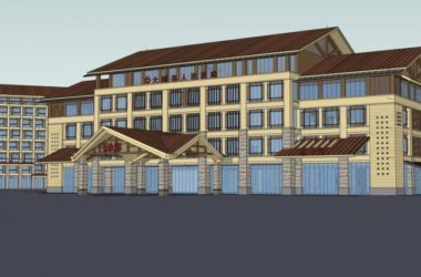 Multi-Story Daxiong County People's Hospital Model in Classic Style | SketchUp Medical Building Design-BIM WORLD
