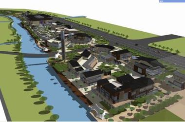 SketchUp Business Model: Modern Multi-Story Commercial and Pedestrian Street Design-BIM WORLD