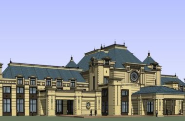 SketchUp Business Model: Multi-Story Leisure Club in Classic French Style-BIM WORLD