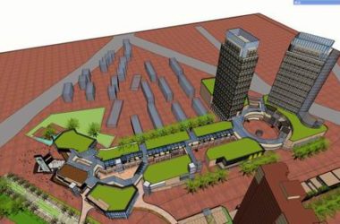 SketchUp Complex Model: Multi-Story High-Rise Office, Commercial, and Hotel Building at Jinke Red Street in Modern Style-BIM WORLD