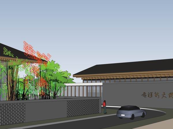 SketchUp Landscape Design | Multi-Story Leisure Club with Chinese-Inspired Style