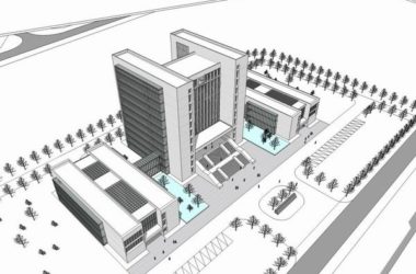 Modern High-Rise Office Building SketchUp Model-BIM WORLD