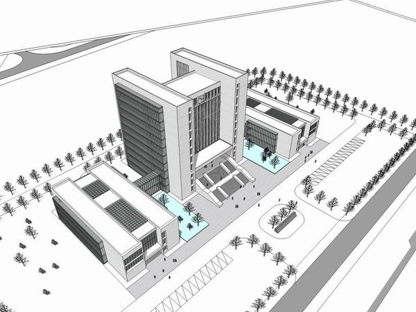 Modern High-Rise Office Building SketchUp Model