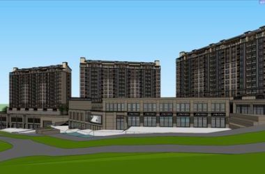 SketchUp Model of a European Classical High-Rise Residential Building with Ground Floor Commercial Space-BIM WORLD