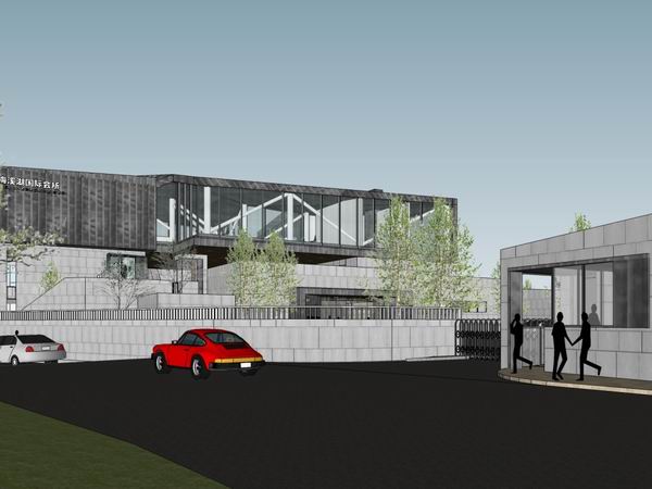 SketchUp Business Model: Meixi Lake International Club – Modern Multi-Story Commercial Design