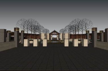 SketchUp Business Model: Multi-Story Classical Style Commercial Club-BIM WORLD