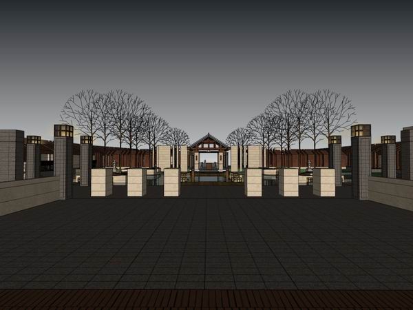 SketchUp Business Model: Multi-Story Classical Style Commercial Club