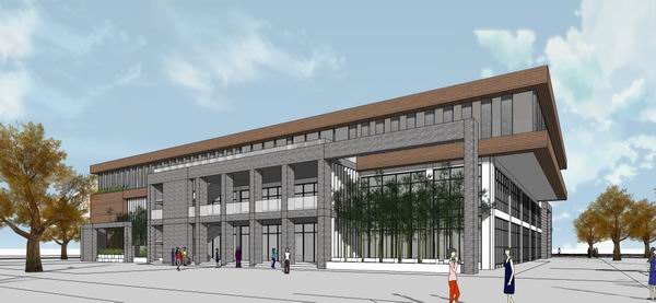 Modern Multi-Story University Cafeteria and Campus Educational Building in SketchUp