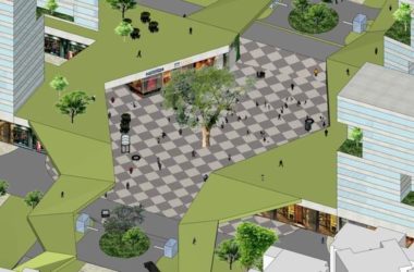 SketchUp Business Model: Multi-Story Modern Commercial and Pedestrian Street Design-BIM WORLD