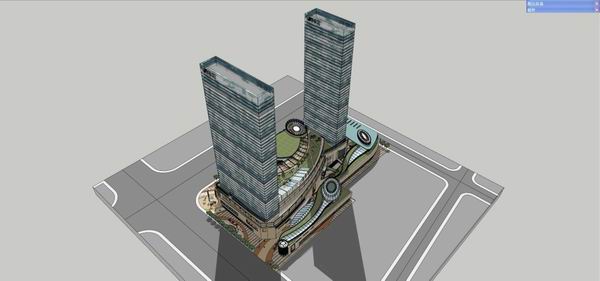 SketchUp Complex Model: Modern Super High-Rise Office, Commercial, and Hotel Building