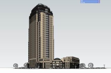 SketchUp Hotel Model: High-Rise Classical Style Design-BIM WORLD