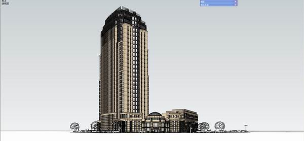 SketchUp Hotel Model: High-Rise Classical Style Design
