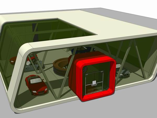 SketchUp Business Model: Multi-Story 4S Store Exhibition Space in a Modern Commercial Design