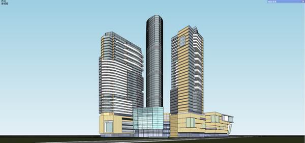 SketchUp Complex Model: Modern Super High-Rise Office, Commercial, and Hotel Building