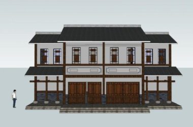 SketchUp Residential Models: Multi-Story Buildings in Traditional Chinese Style-BIM WORLD