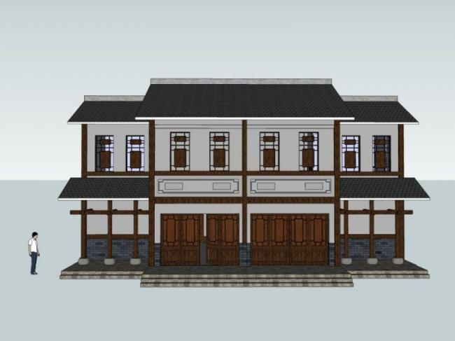 SketchUp Residential Models: Multi-Story Buildings in Traditional Chinese Style