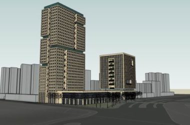 Modern High-Rise Office Building Model in SketchUp-BIM WORLD