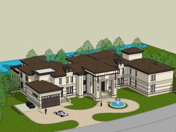 SketchUp Business Model: Multi-Story Entertainment Club in Classic European Style