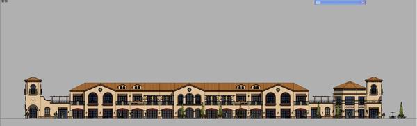 SketchUp Business Model: Multi-Story Commercial Street in Spanish Classical Style