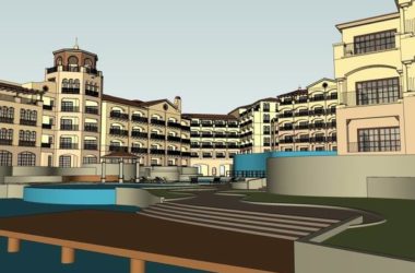 Multi-Story Spanish Classical Style Resort Hotel SketchUp Model-BIM WORLD