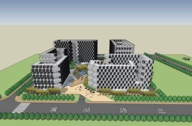 Modern High-Rise Office Building Model in SketchUp-BIM WORLD