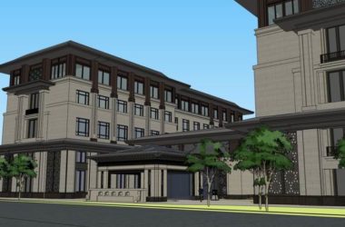 Multi-Story Modern Chinese Style Hotel Model in SketchUp-BIM WORLD