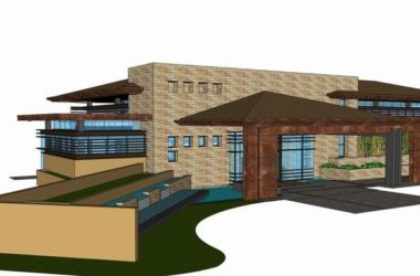 SketchUp Residential Model: Multi-Story Sales Office, Clubhouse, and Classical-Style Homes-BIM WORLD