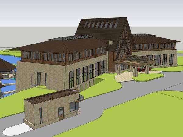 SketchUp Residential Model: Multi-Story Classical Entertainment and Commercial Clubhouse