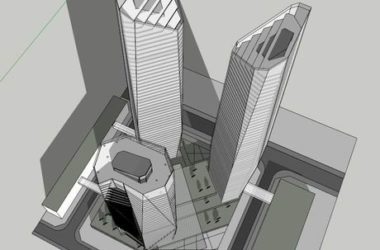 Modern High-Rise Office Building Model in SketchUp-BIM WORLD