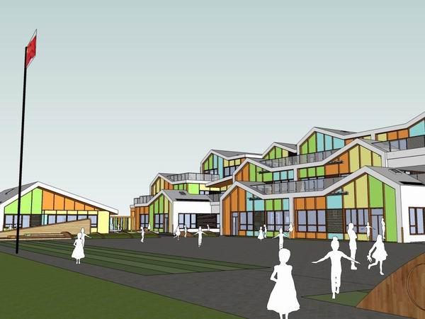 Modern Multi-Story School and Kindergarten Campus Design in SketchUp