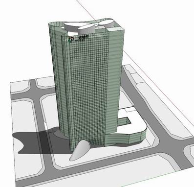 Modern High-Rise Office Building Model in SketchUp