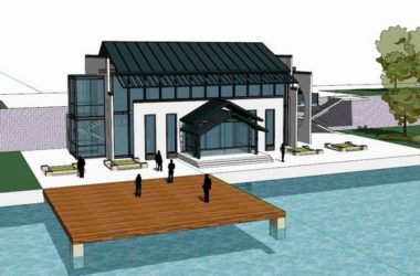 SketchUp Business Model: Multi-Story Commercial Club in Modern Chinese Style-BIM WORLD