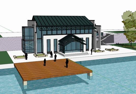 SketchUp Business Model: Multi-Story Commercial Club in Modern Chinese Style