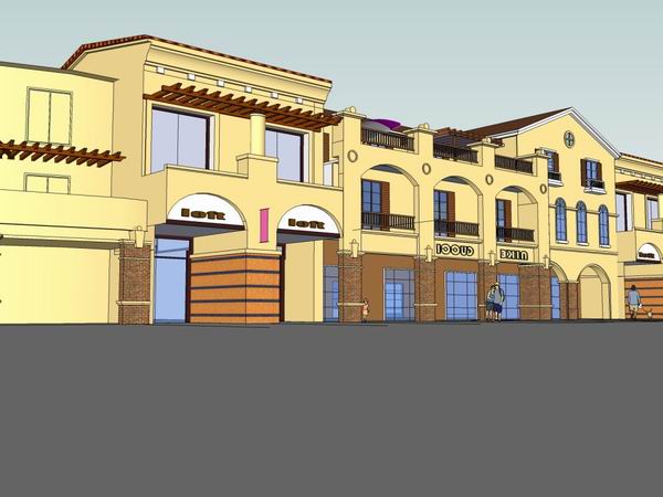 SketchUp Business Model: Multi-Story European Classical Commercial and Pedestrian Street Design