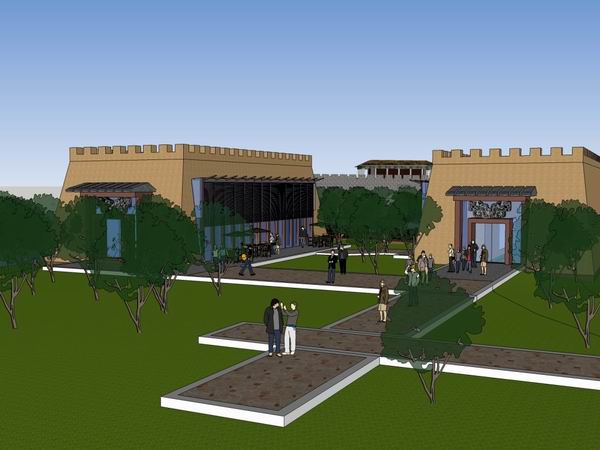 SketchUp Business Model: Multi-Story Ancient Architecture Featuring a Classical Commercial and Pedestrian Street
