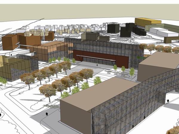 Modern Multi-Story Activity Center Landscape Design in SketchUp
