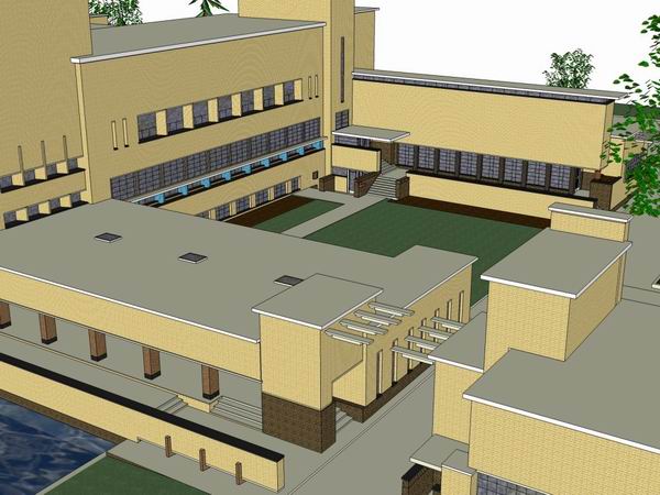 Modern Multi-Story College Campus Design in SketchUp