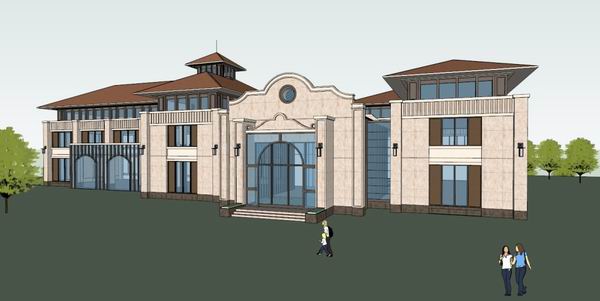 SketchUp Residential Model: Multi-Story Classical Style Activity Center