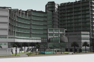 Modern High-Rise Hospital Model in SketchUp-BIM WORLD