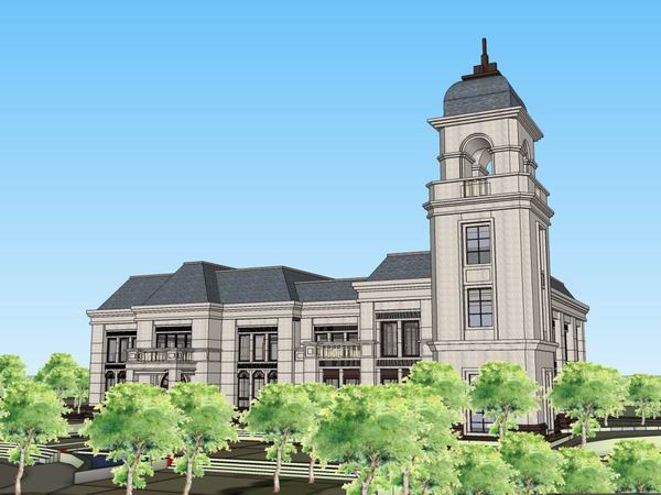 SketchUp Model: Multi-Story French Classical Residential Sales Office