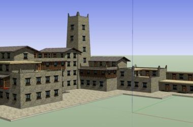 SketchUp Model: Multi-Story Classical Hidden Inn Hotel-BIM WORLD