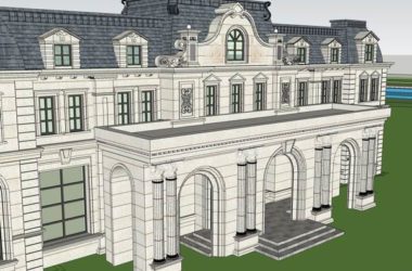 SketchUp Multi-Story Residential and Sales Office Model in European Classical Style-BIM WORLD