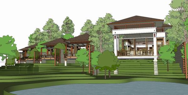 SketchUp Hotel Model | Multi-Story Southeast Asian Classical Resort